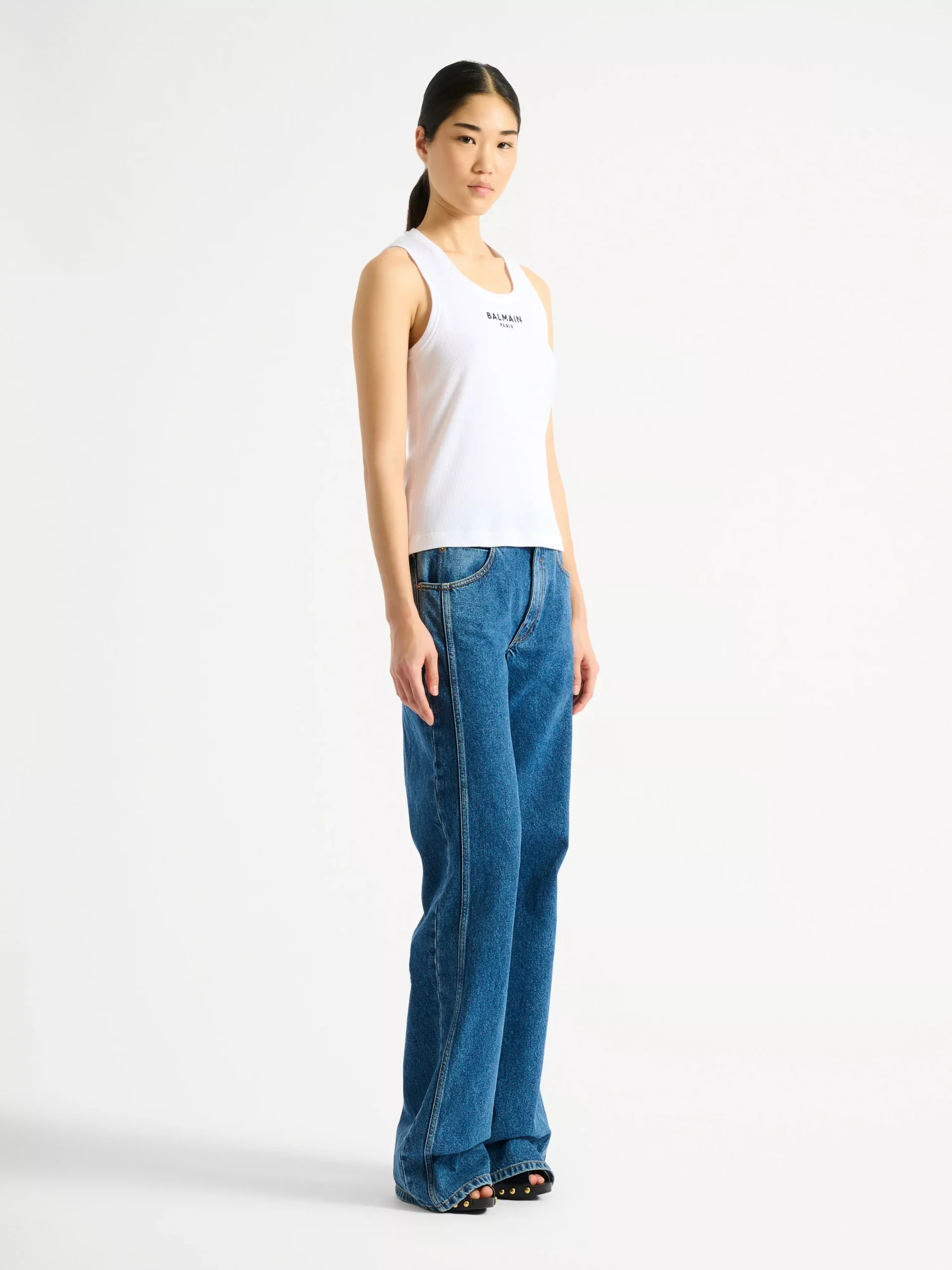 Balmain Paris embroidered vest top