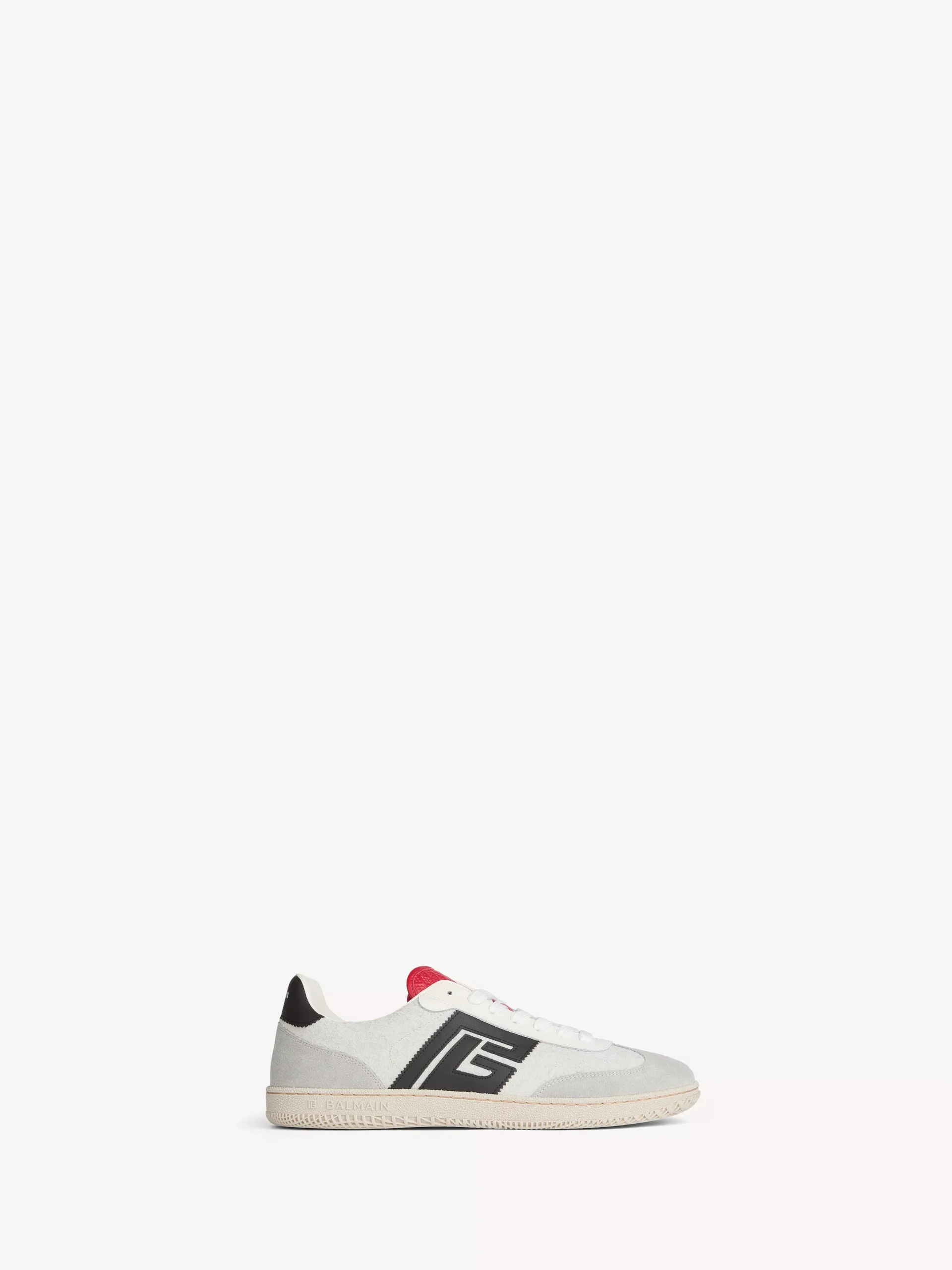 Balmain Swan suede and smooth leather trainers