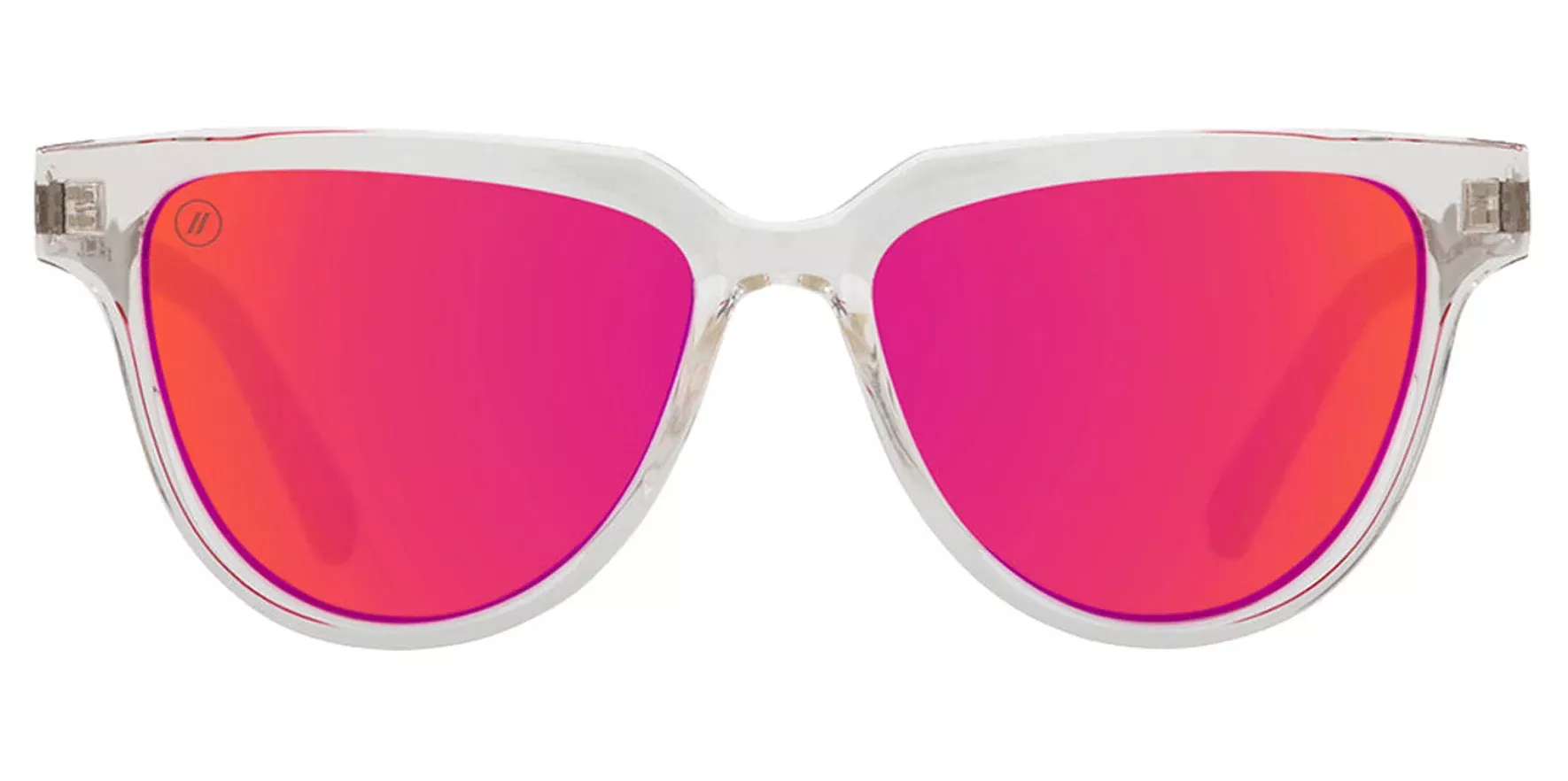 Blenders Mixtape Atomic Candy Gloss Crystal Clear Rounded Cat Eye Sunglasses 2060317GW530F Polarized Pink Mirrored Lens 53.5mm