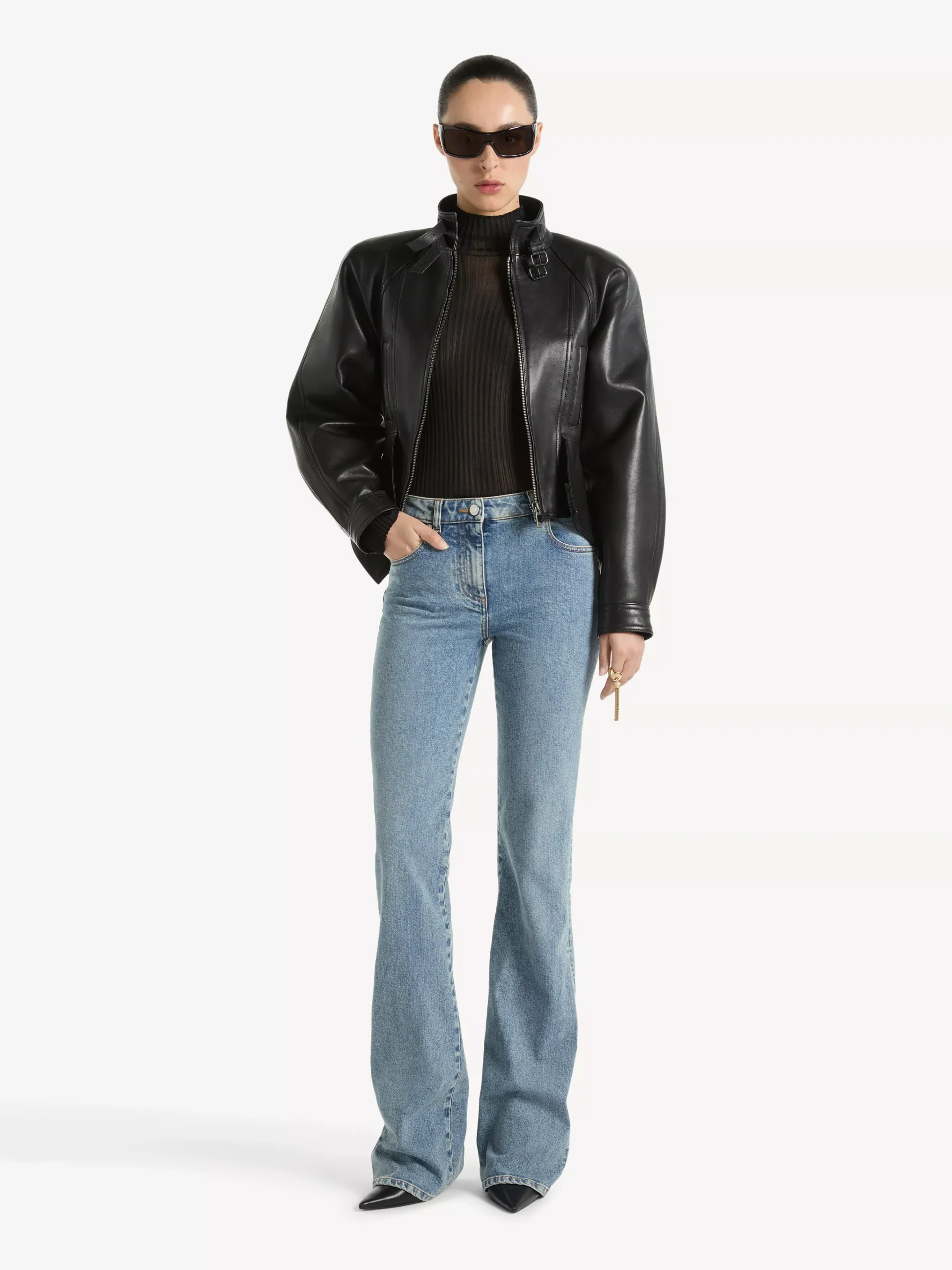 Bootcut faded denim jeans