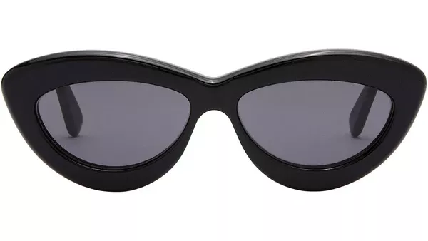 Curvy Black Cat Eye Sunglasses LW40096I 01A