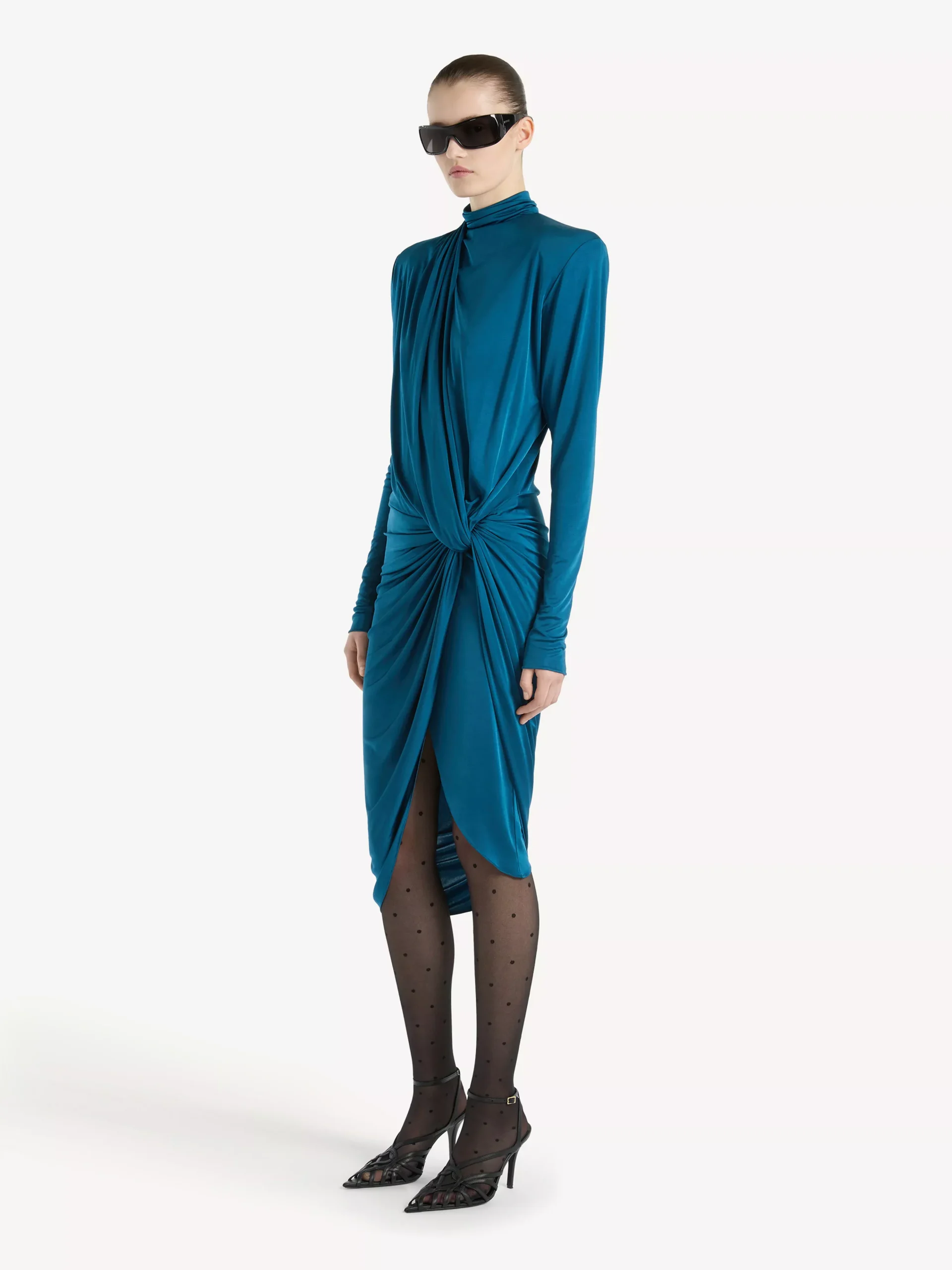 Draped flowing jersey dress