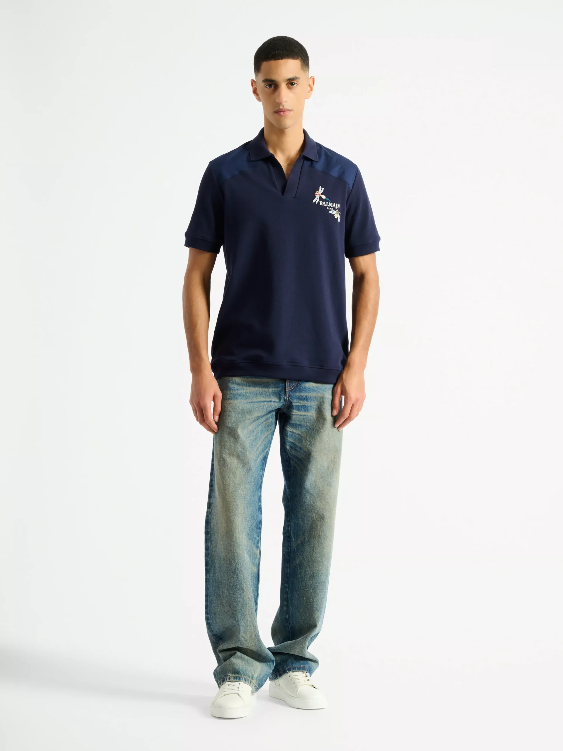 Embroidered Balmain Insect polo