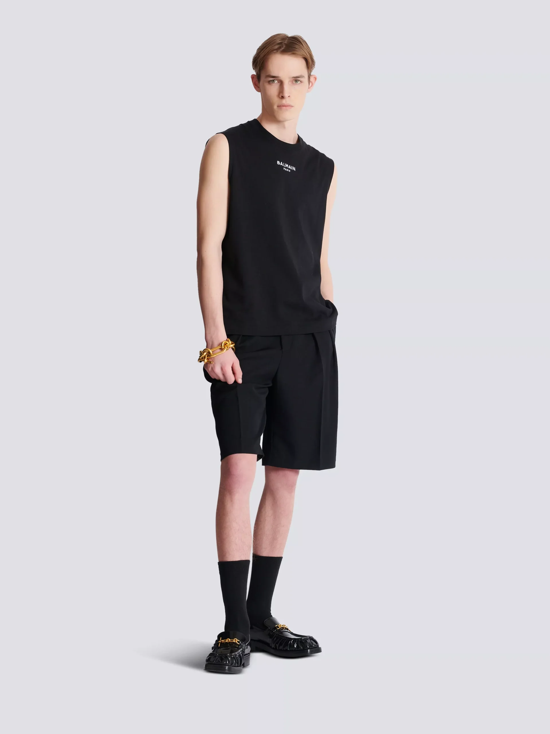 Embroidered Balmain Paris tank top