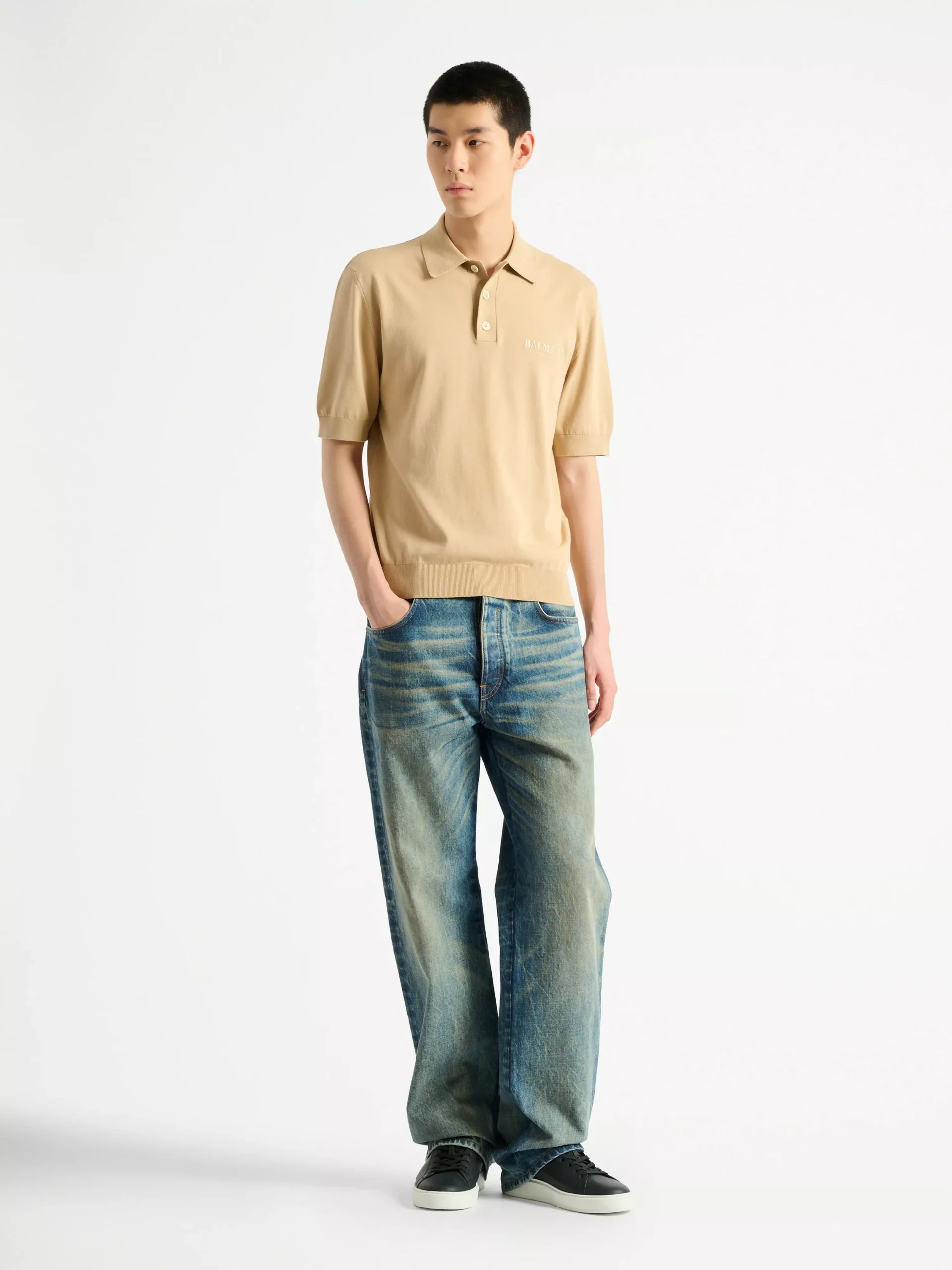 Embroidered Balmain Vintage polo