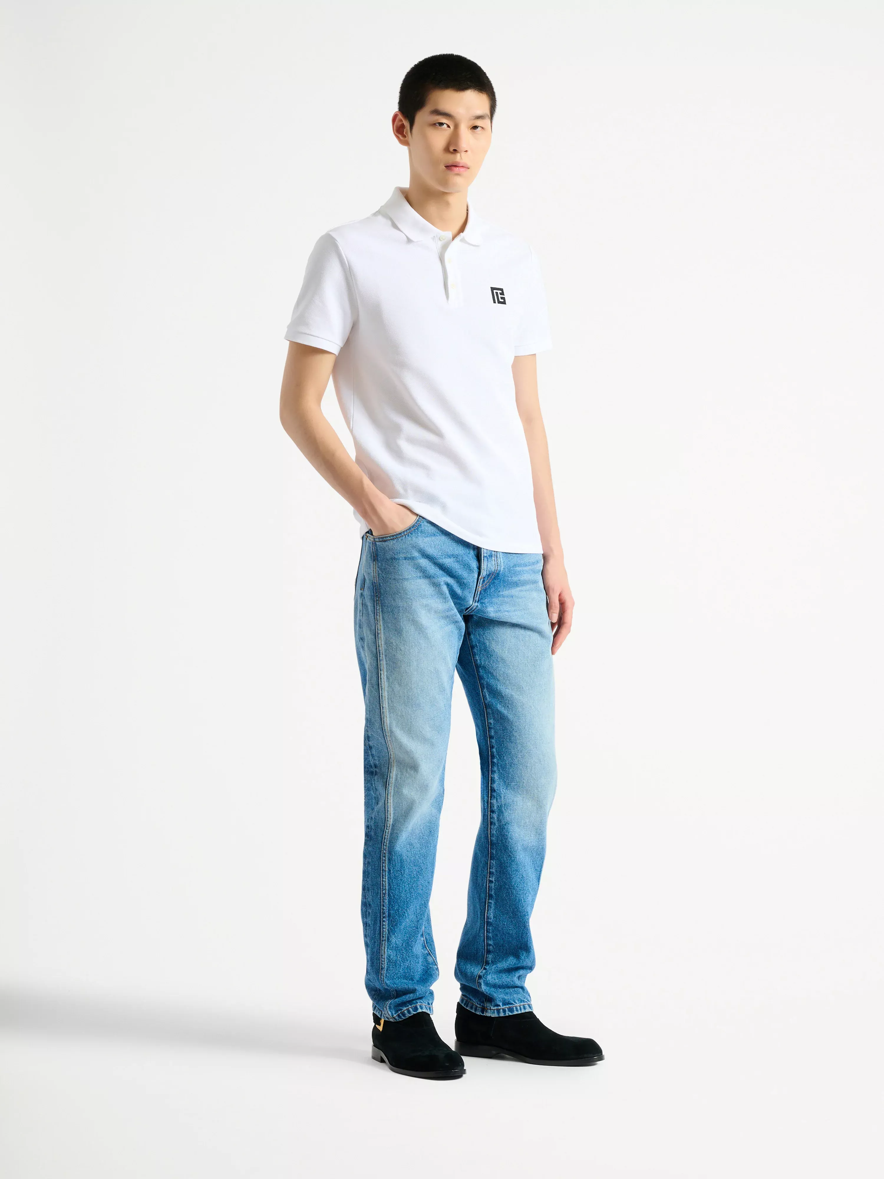Embroidered cotton polo