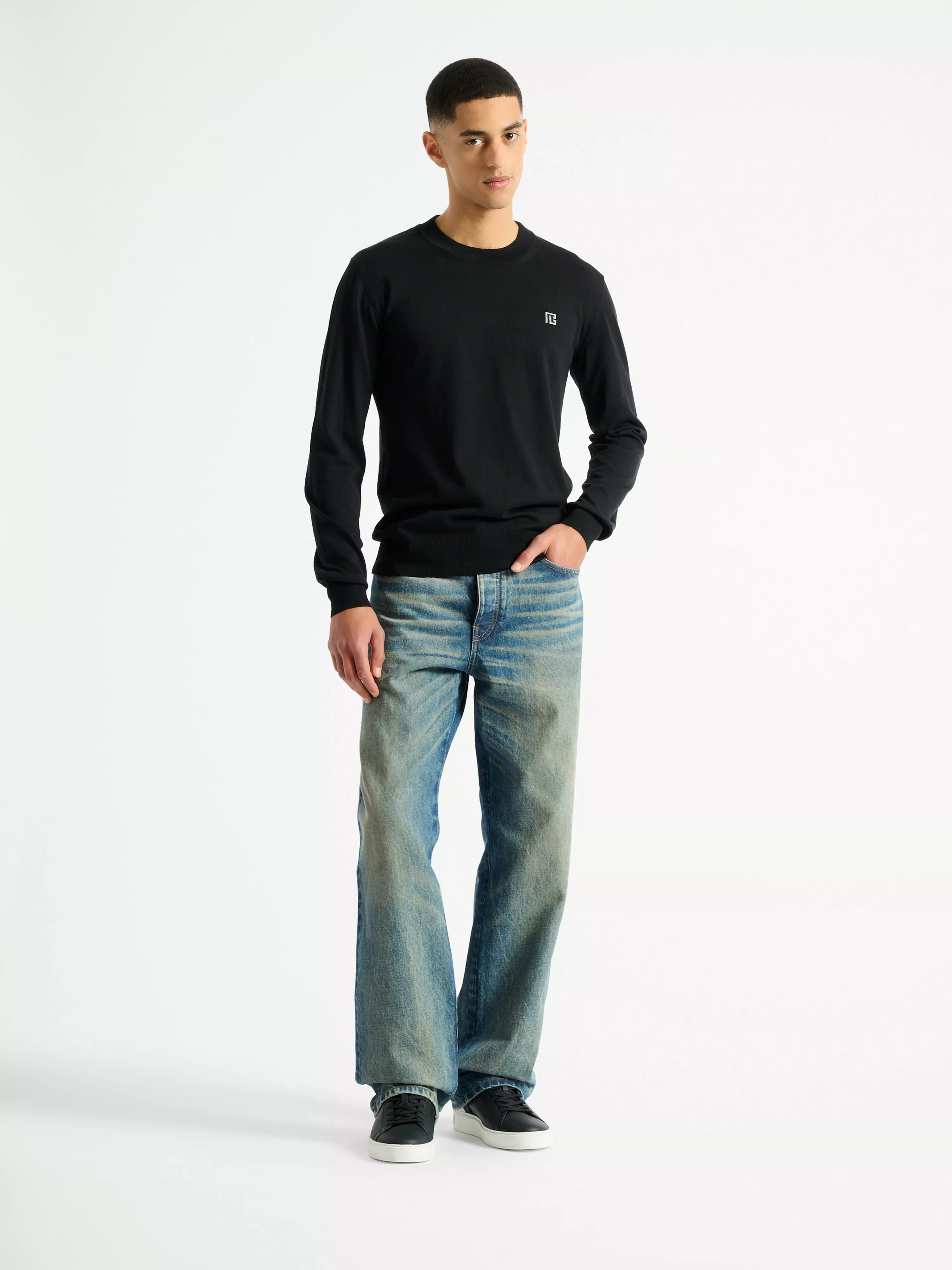 Fine silk and cotton jumper