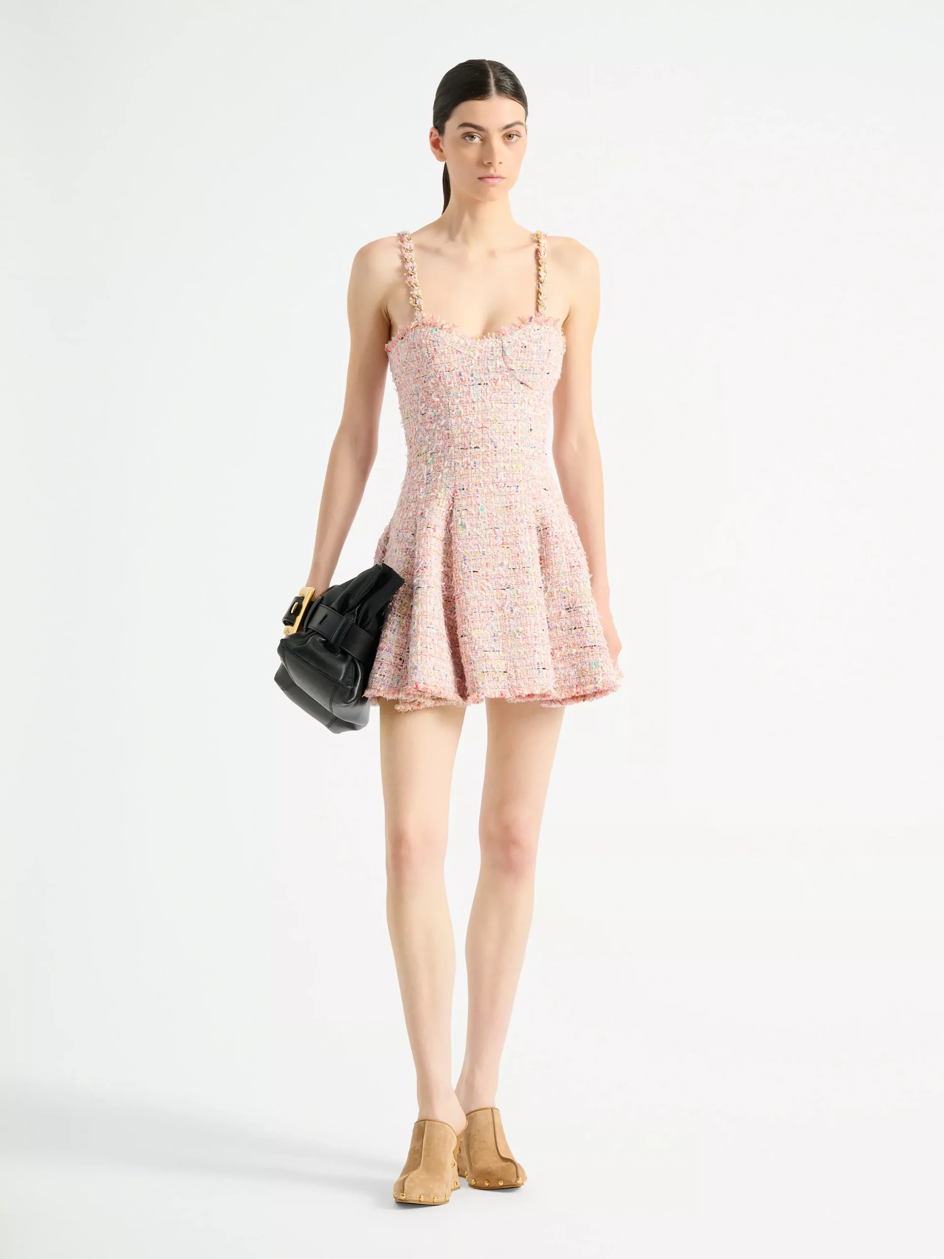 Flared tweed dress