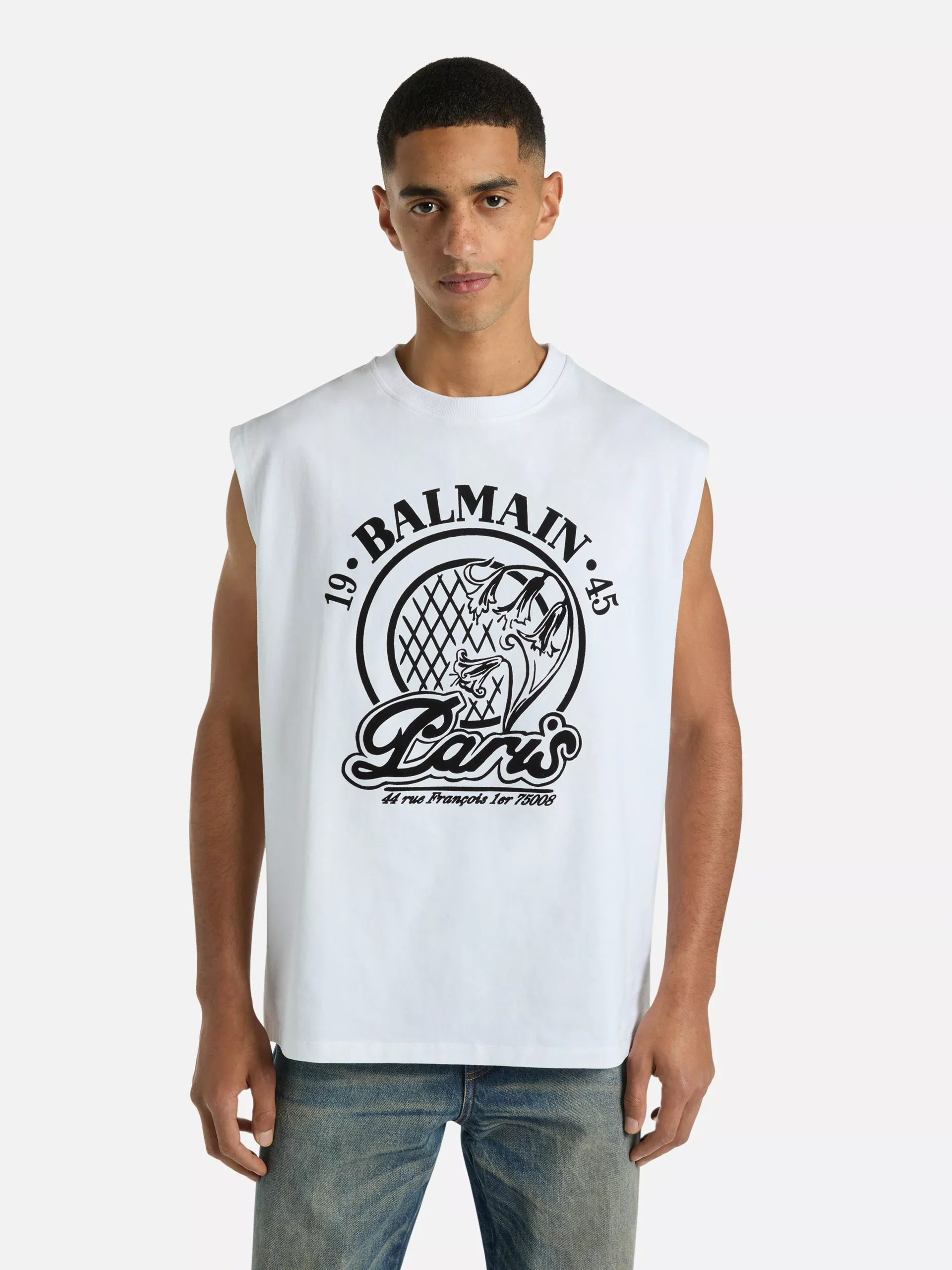 Flocked Balmain Quilted tank top