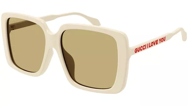 GG0567SAN 006 Ivory Rectangular Sunglasses