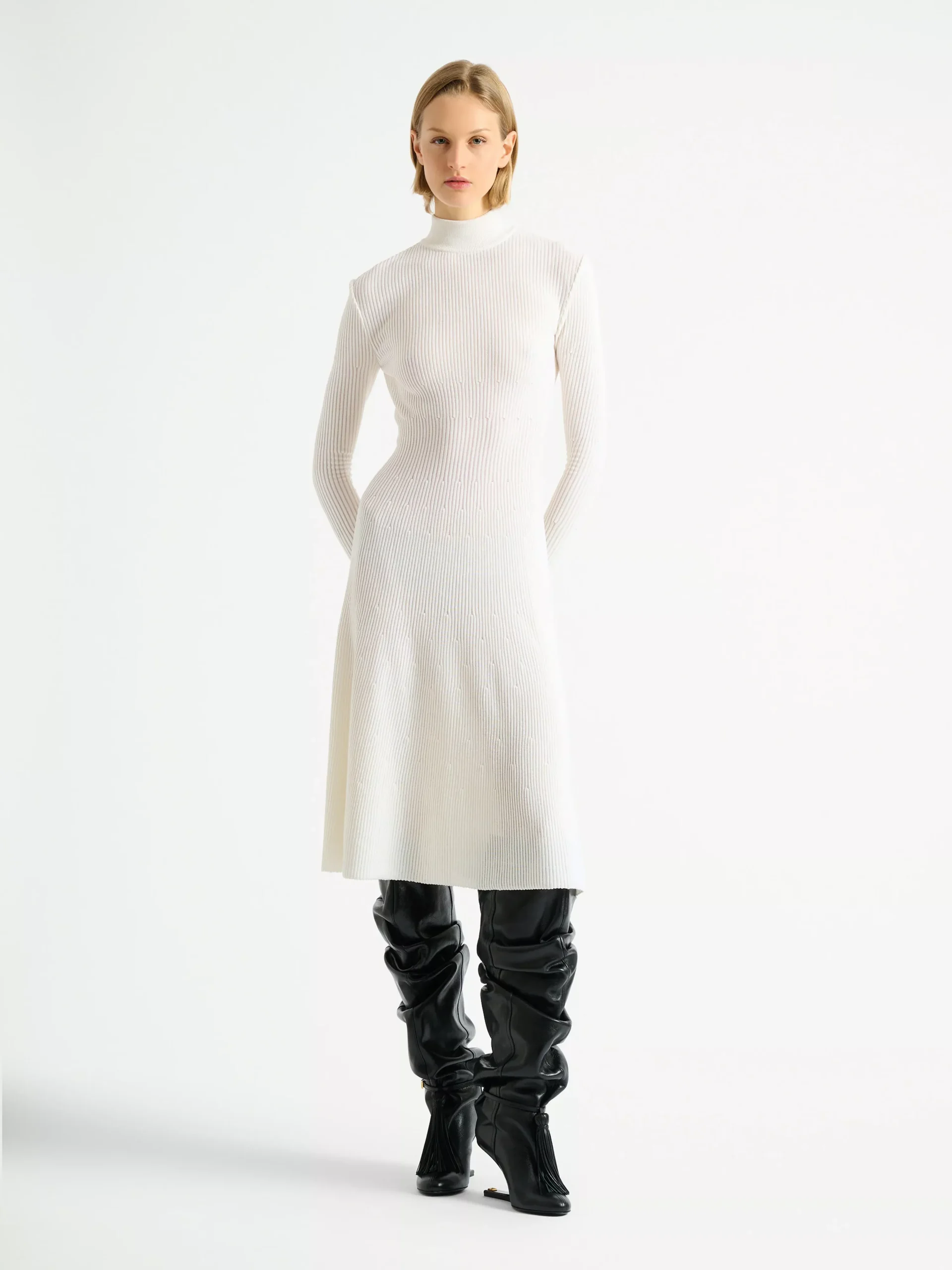 Long ribbed knit dress