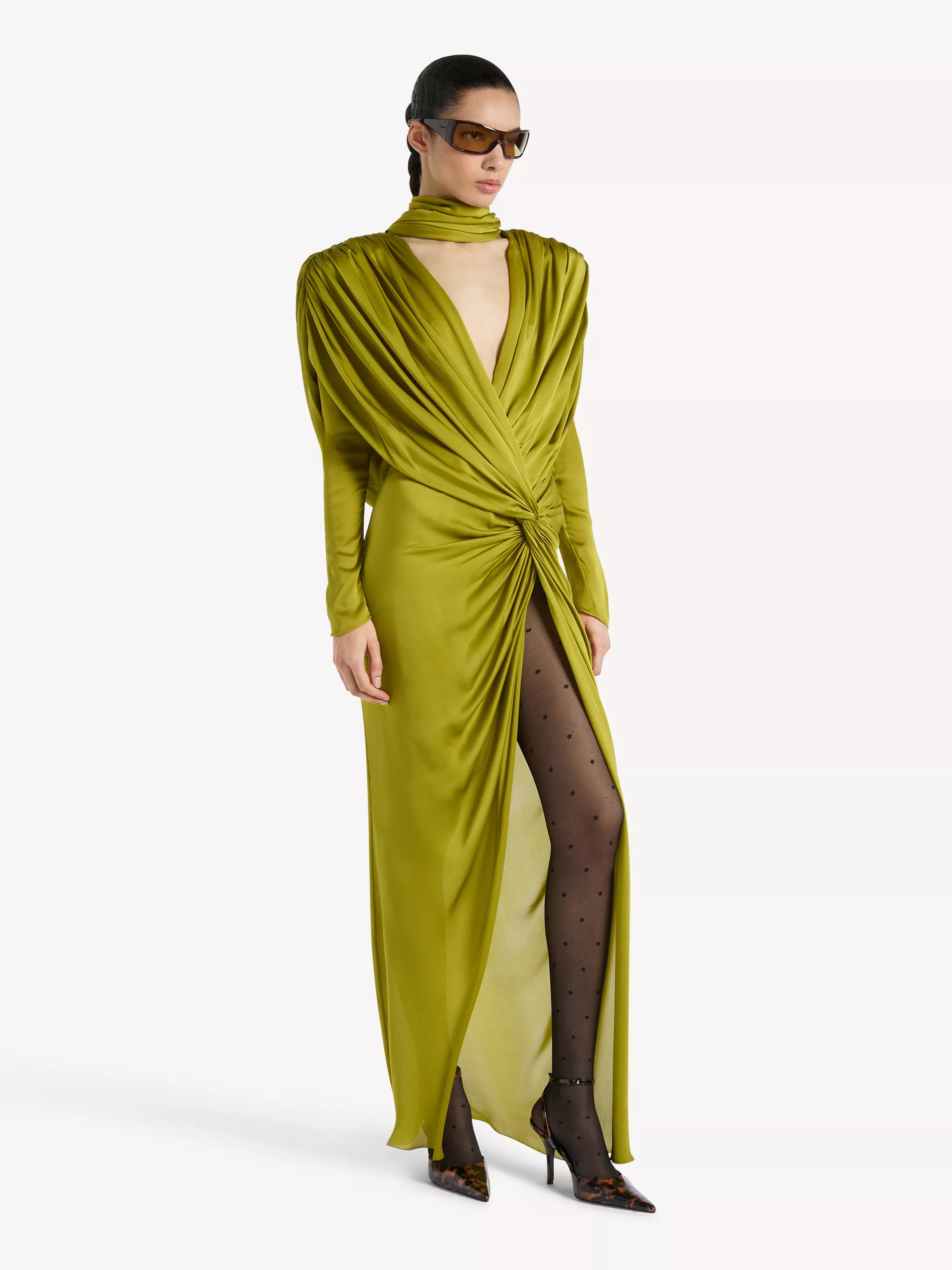 Long silk charmeuse dress