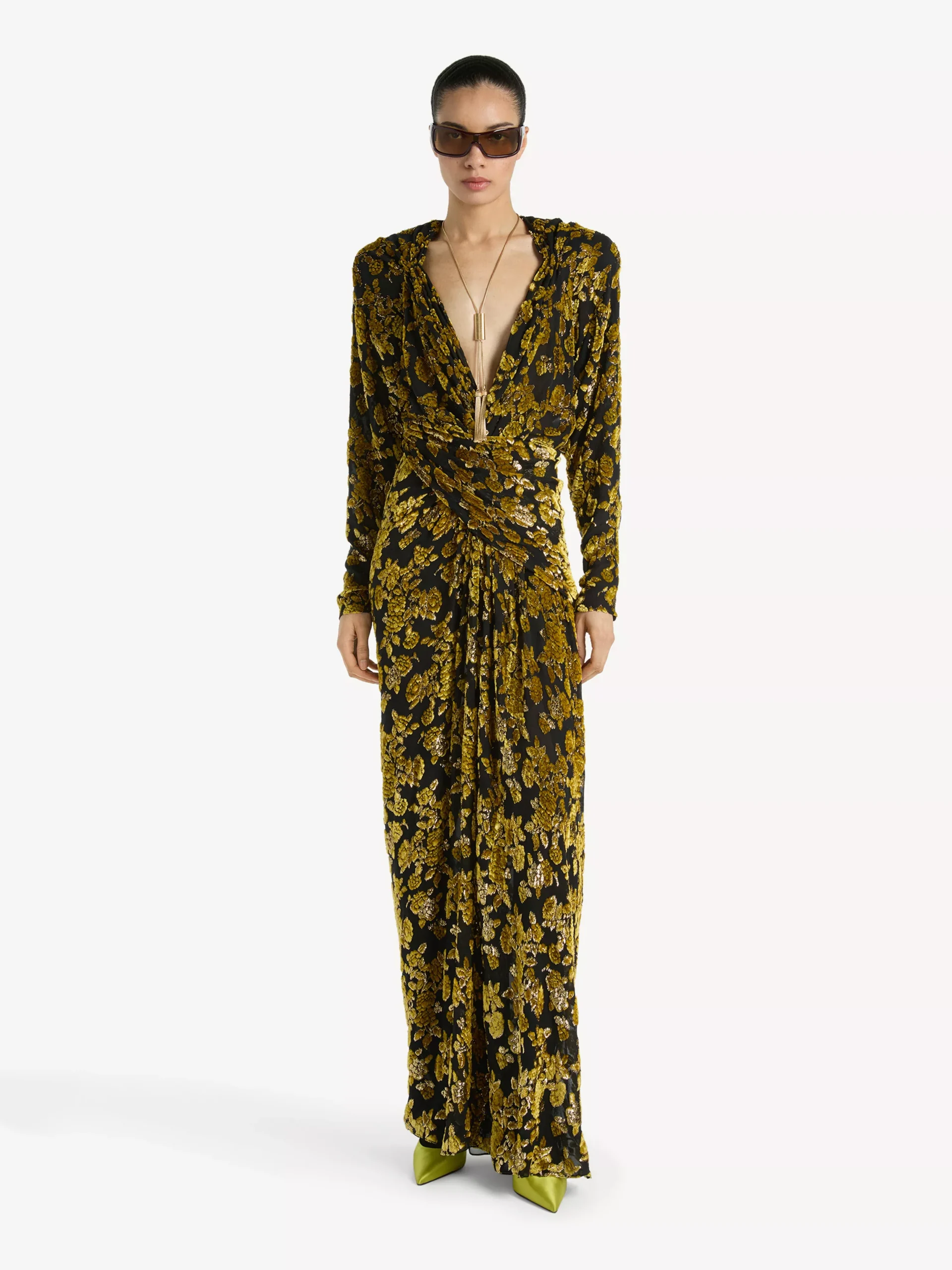 Long velvet jacquard dress