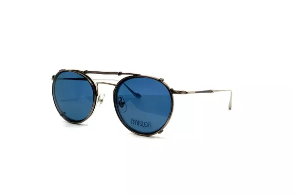 Matsuda - M3058 (Brushed Silver) with Sun Clip