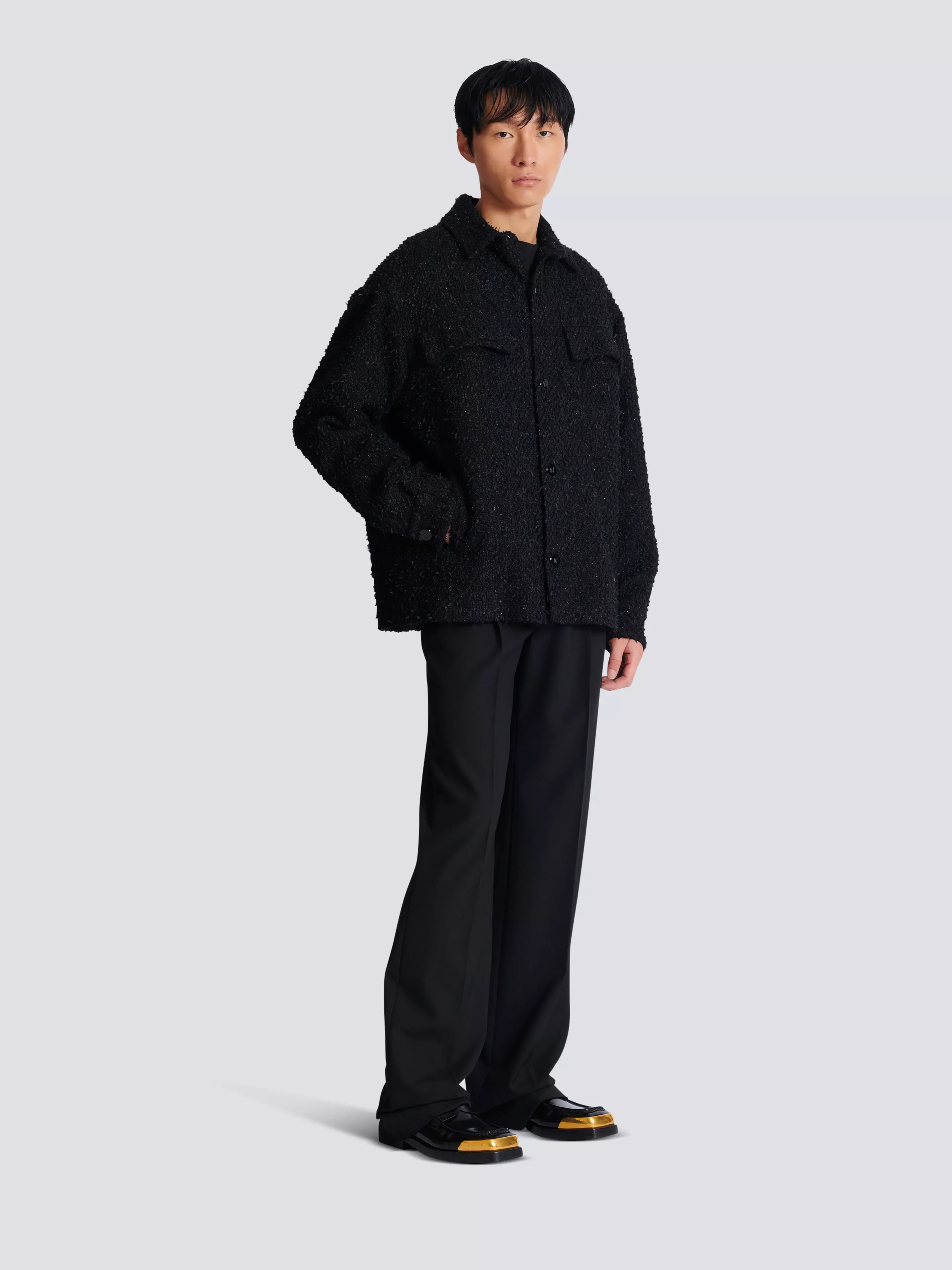 Monogram tweed overshirt