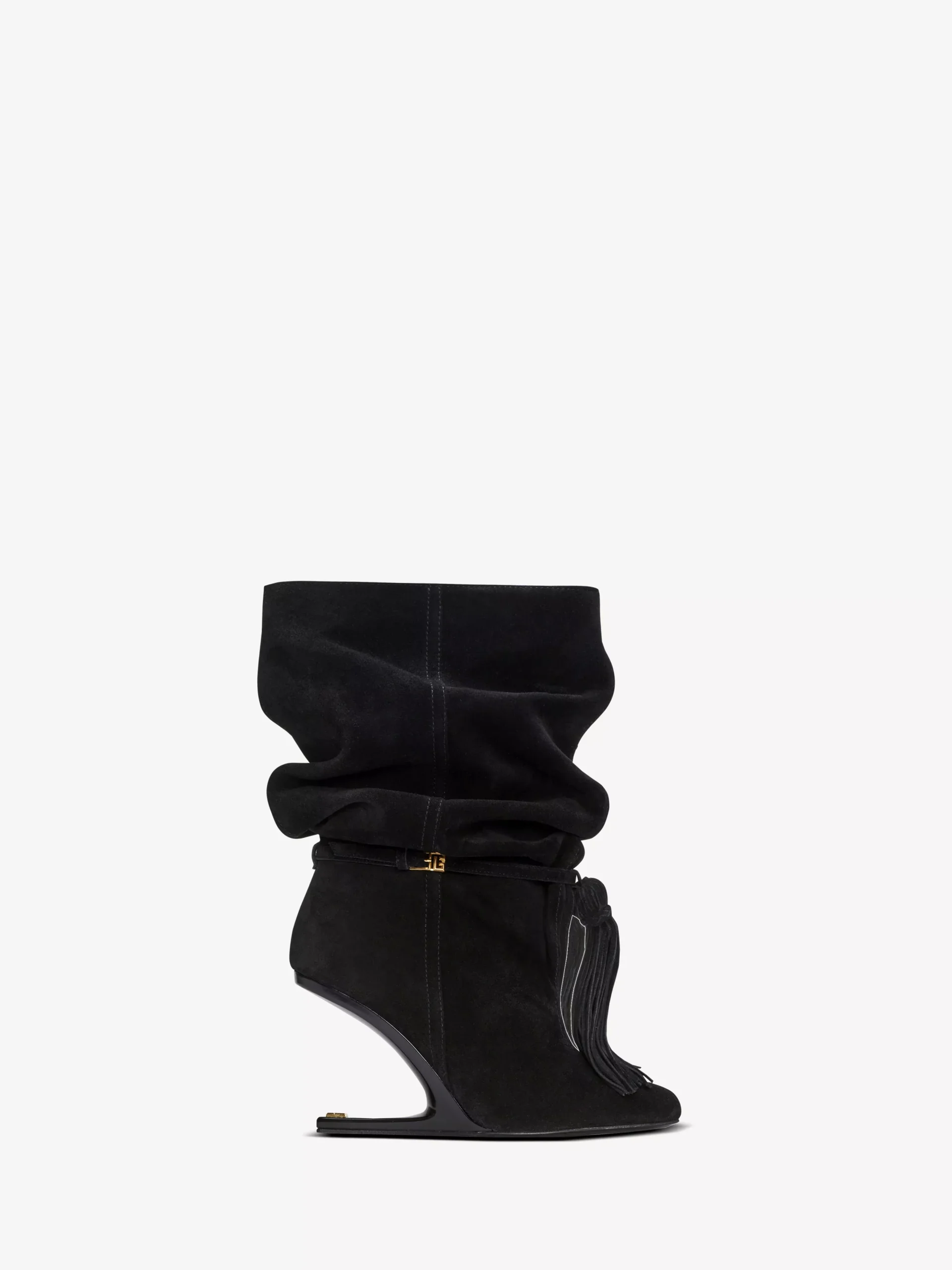 No Wedge suede leather ankle boots with tassel