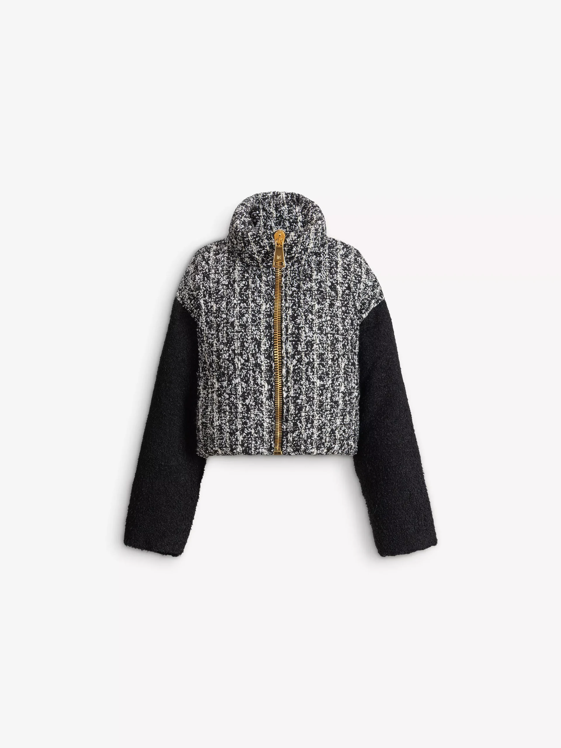 Padded two-tone tweed jacket