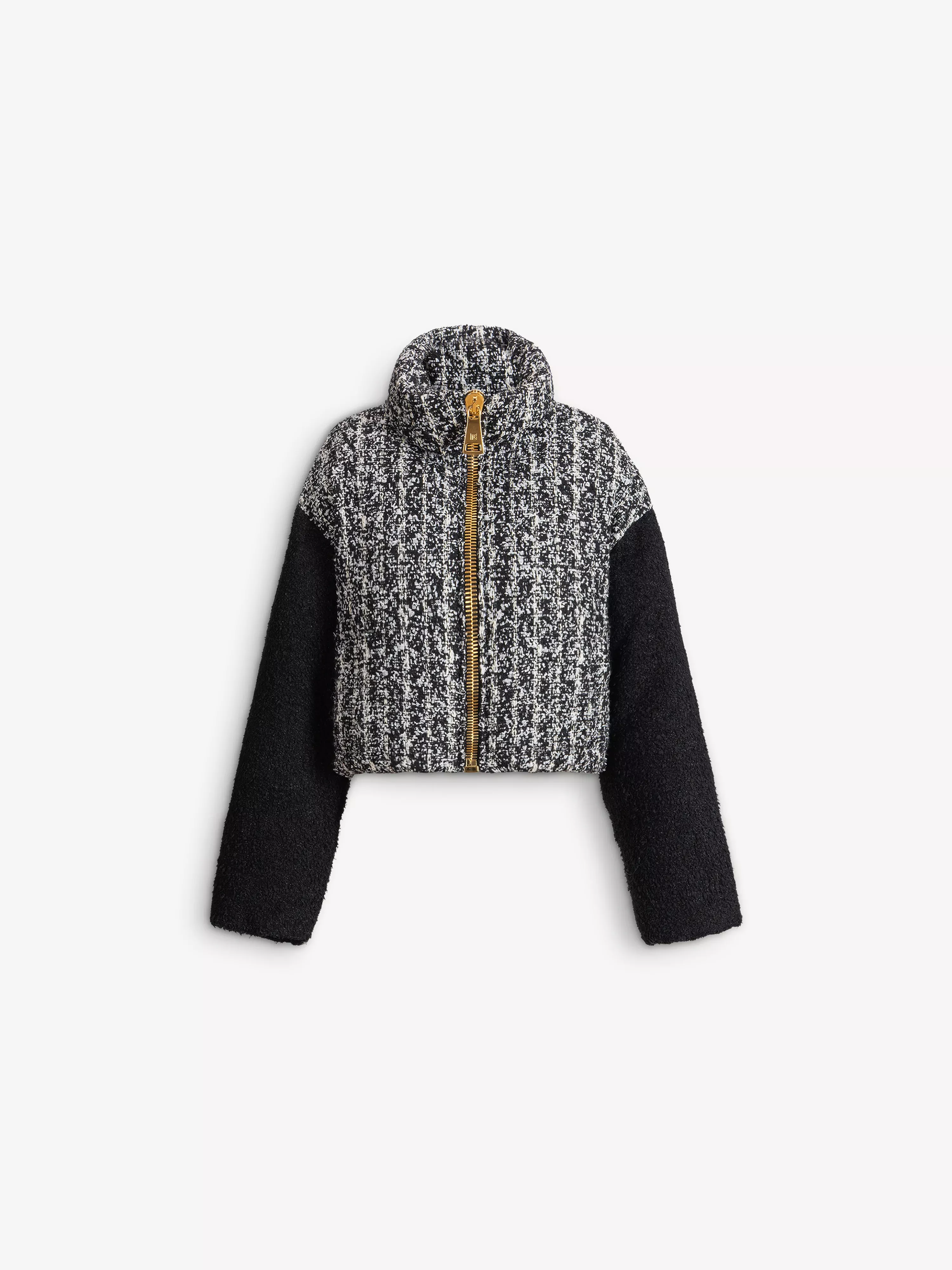 Padded two-tone tweed jacket