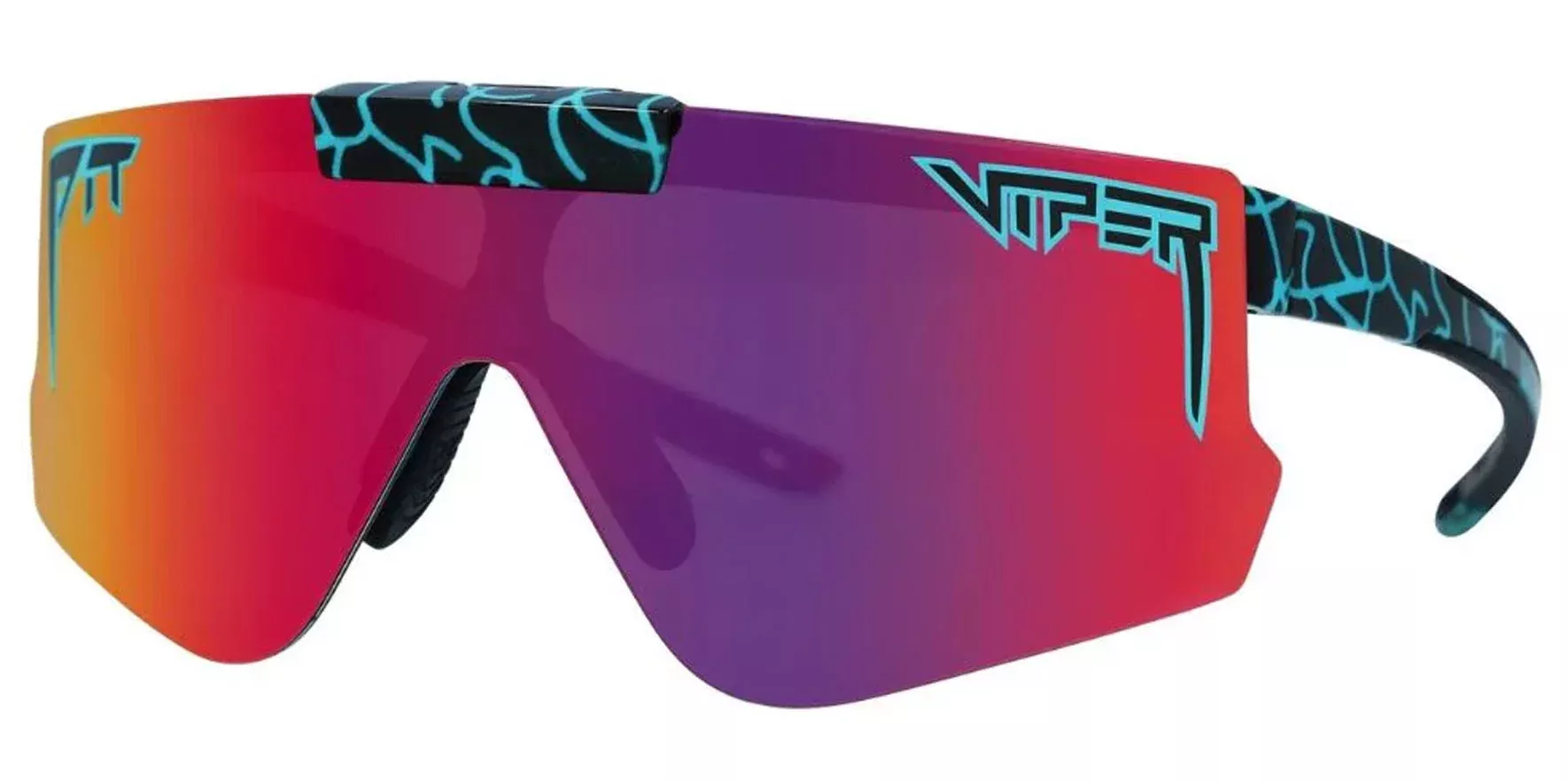 Pit Viper The Voltage Flip-offs Black and Blue Wrap Sunglasses E-FO-VOLTAGE-PCA Pink-Purple Lens