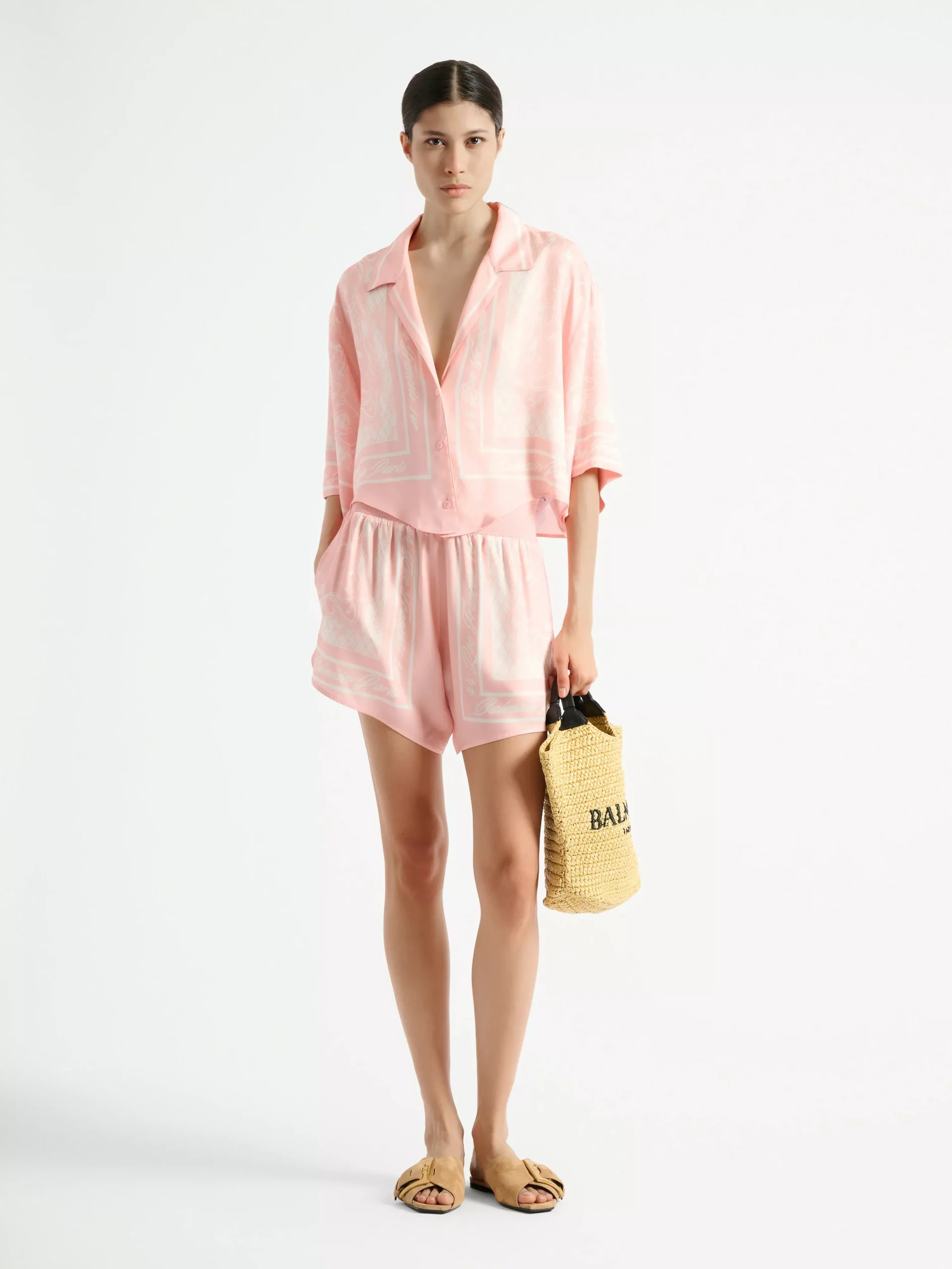 Printed Foulard pyjama shorts