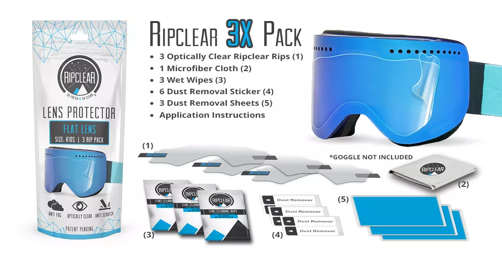 Ripclear Flat ( Cylindrical ) Lens Protector X3 Pack