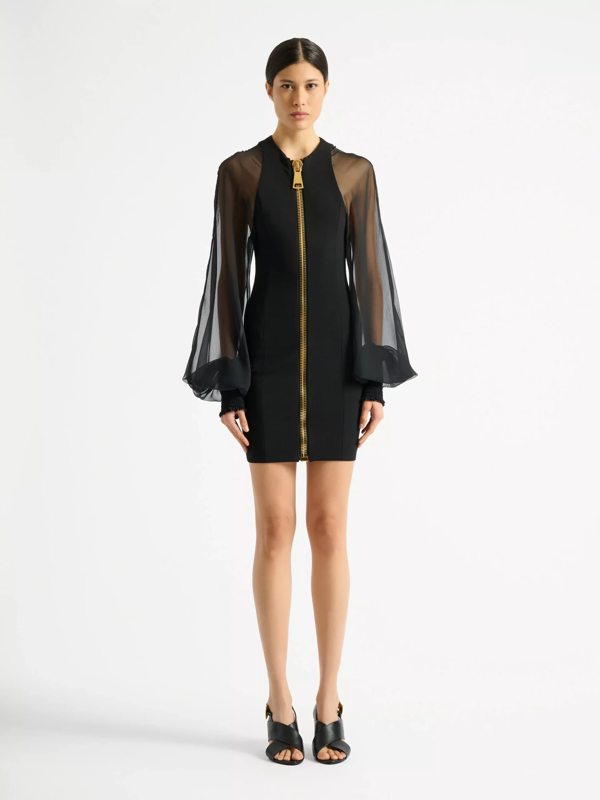 Short jersey and muslin dress