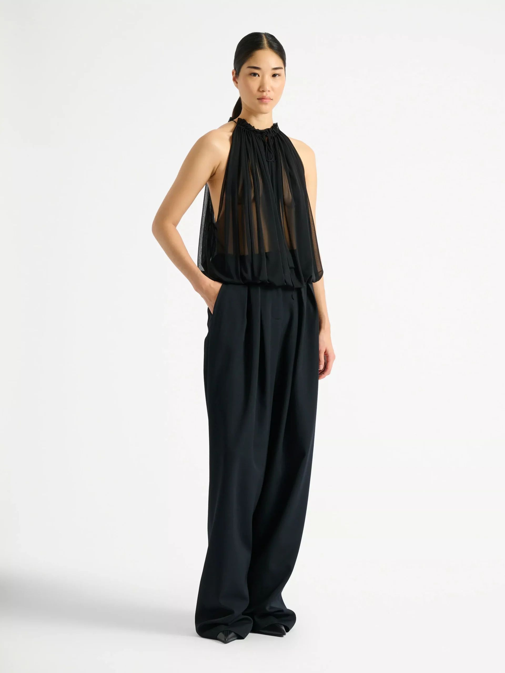 Sleeveless muslin top