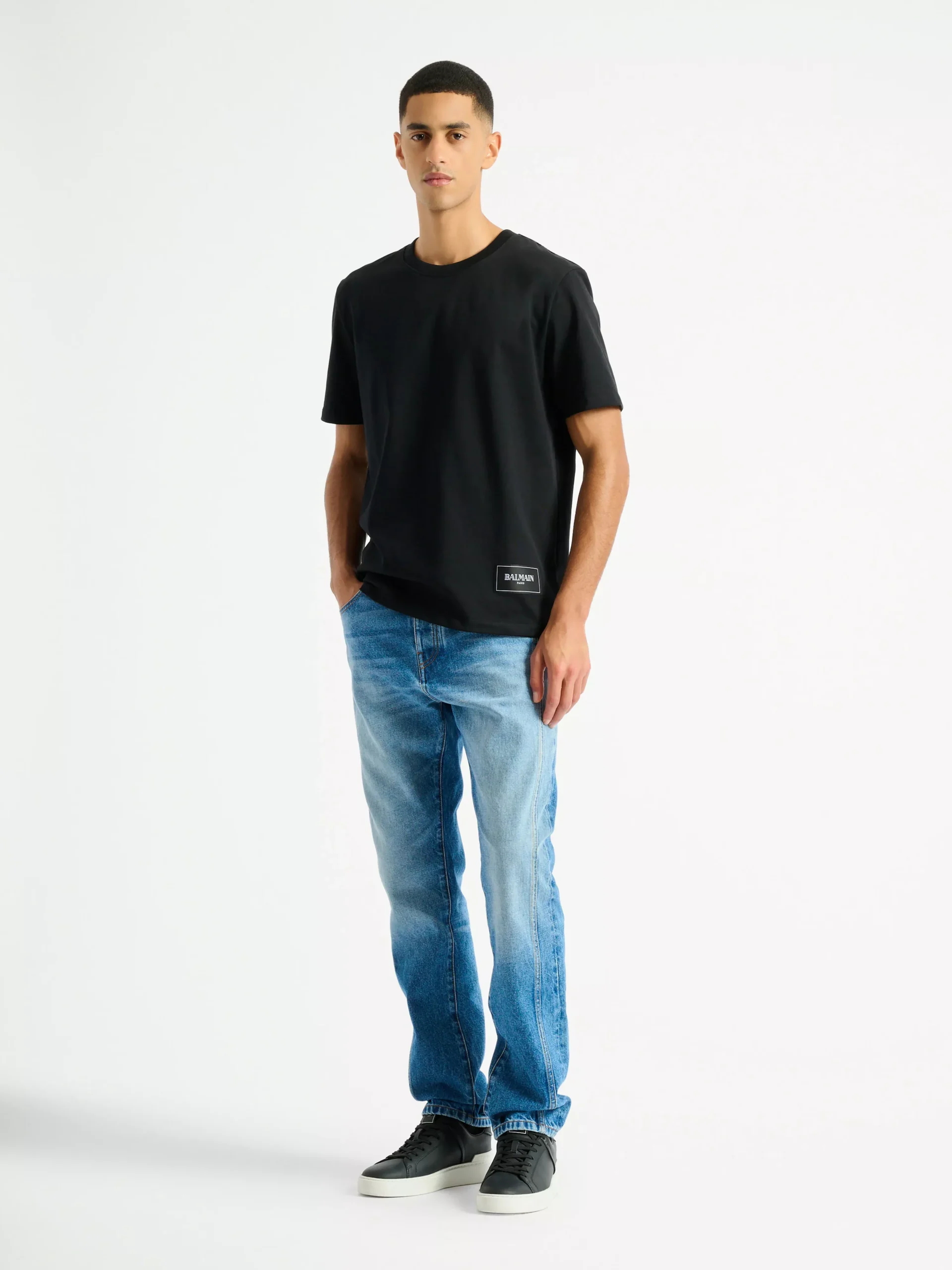 Straight-leg Blue denim jeans