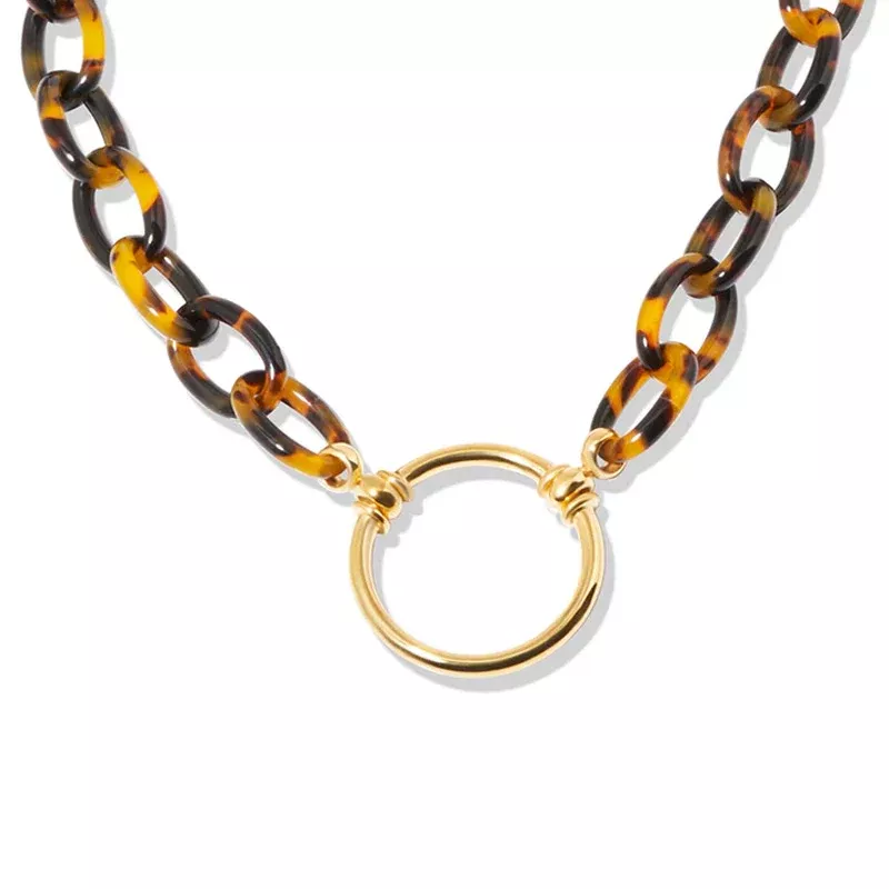 Tortoise Reading Glasses Necklace with Gold-Plated Loop