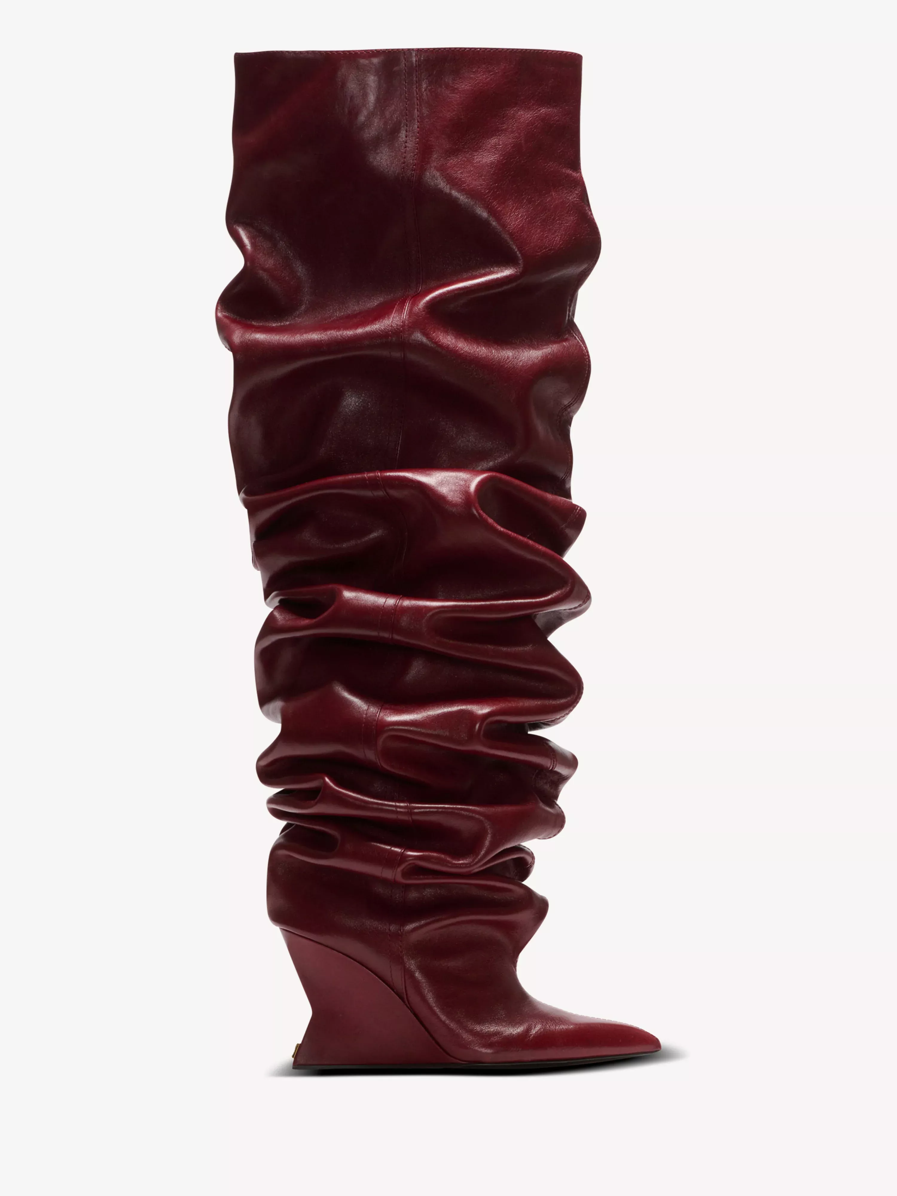Wedge thigh-high boots