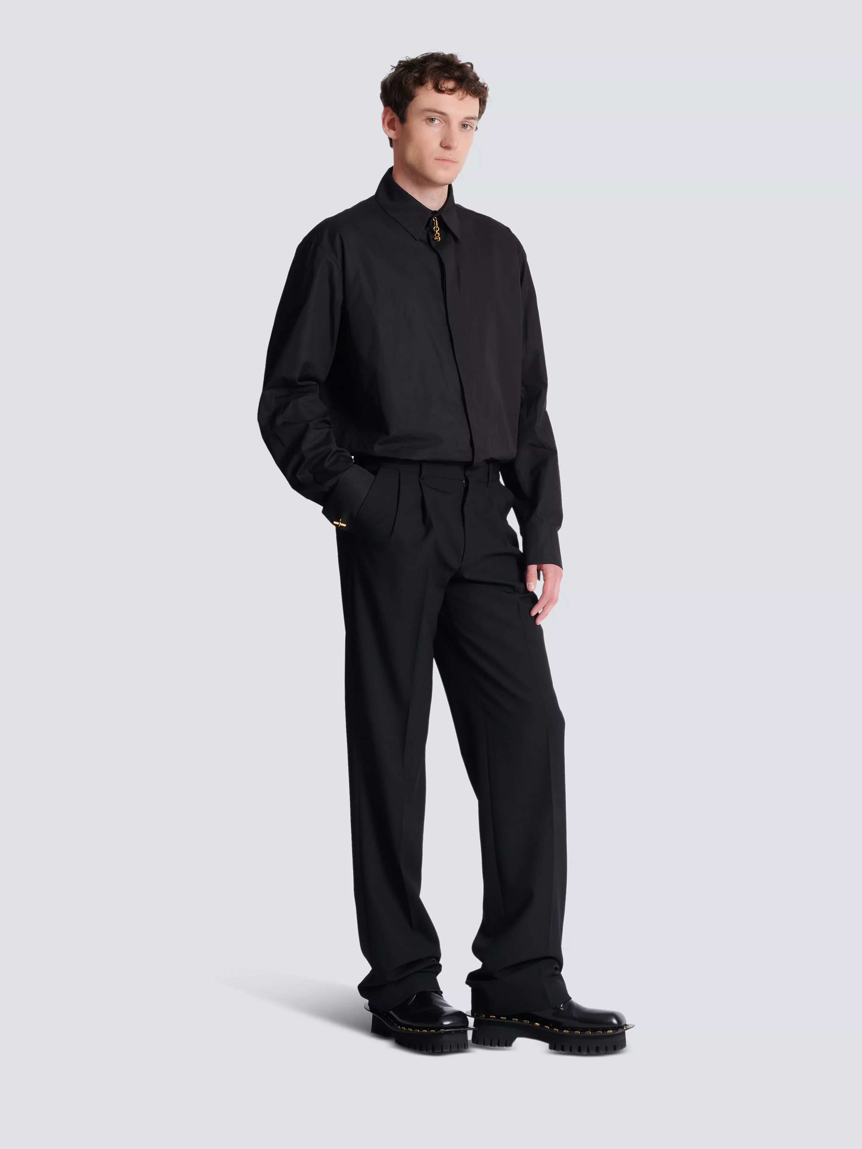 Wool straight-leg trousers